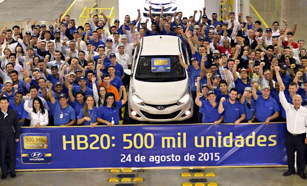 Produção Hyundai HB20 - Carro atinge 500.000 unidades no Brasil